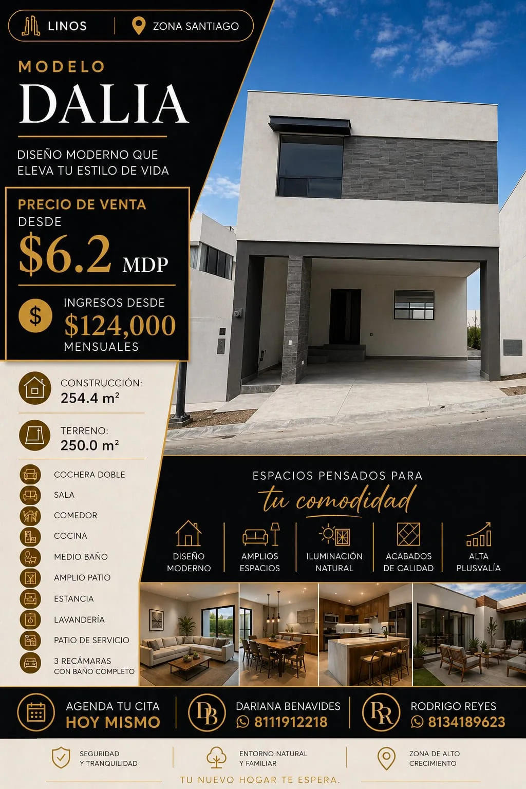 Casa nueva modelo Dalia en zona Santiago