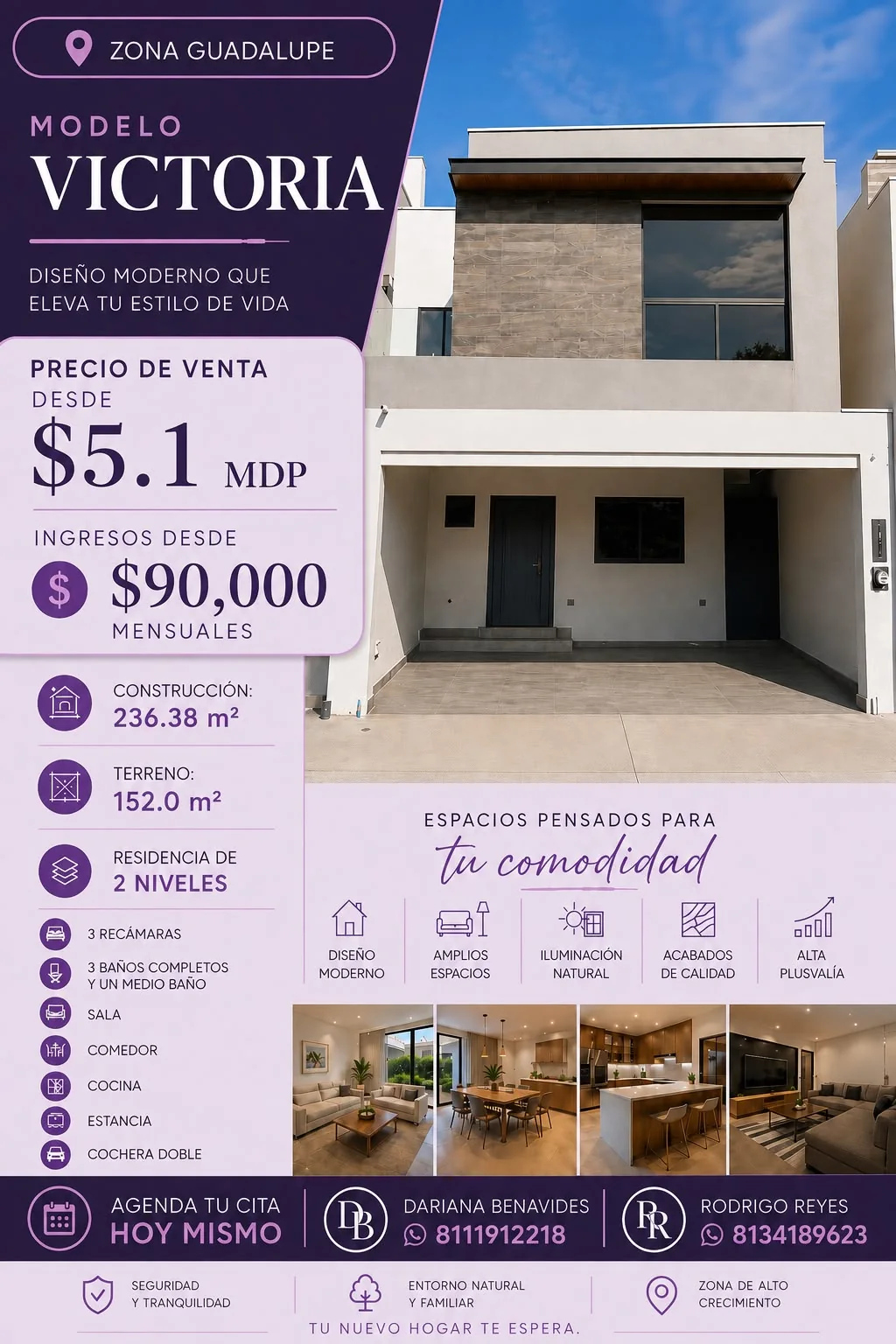 Casa nueva modelo Victoria en zona Guadalupe